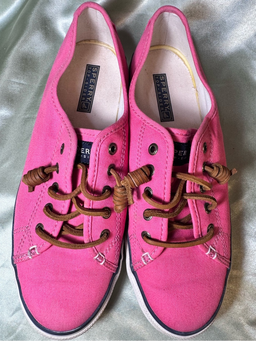 Sperry Hot Pink Top-Sider Canvas Lace-Up Women's Sneakers size 8.5
